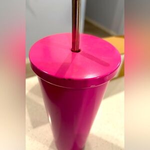 Starbucks Hot Pink Barbie Stainless Tumbler 24oz Rare !